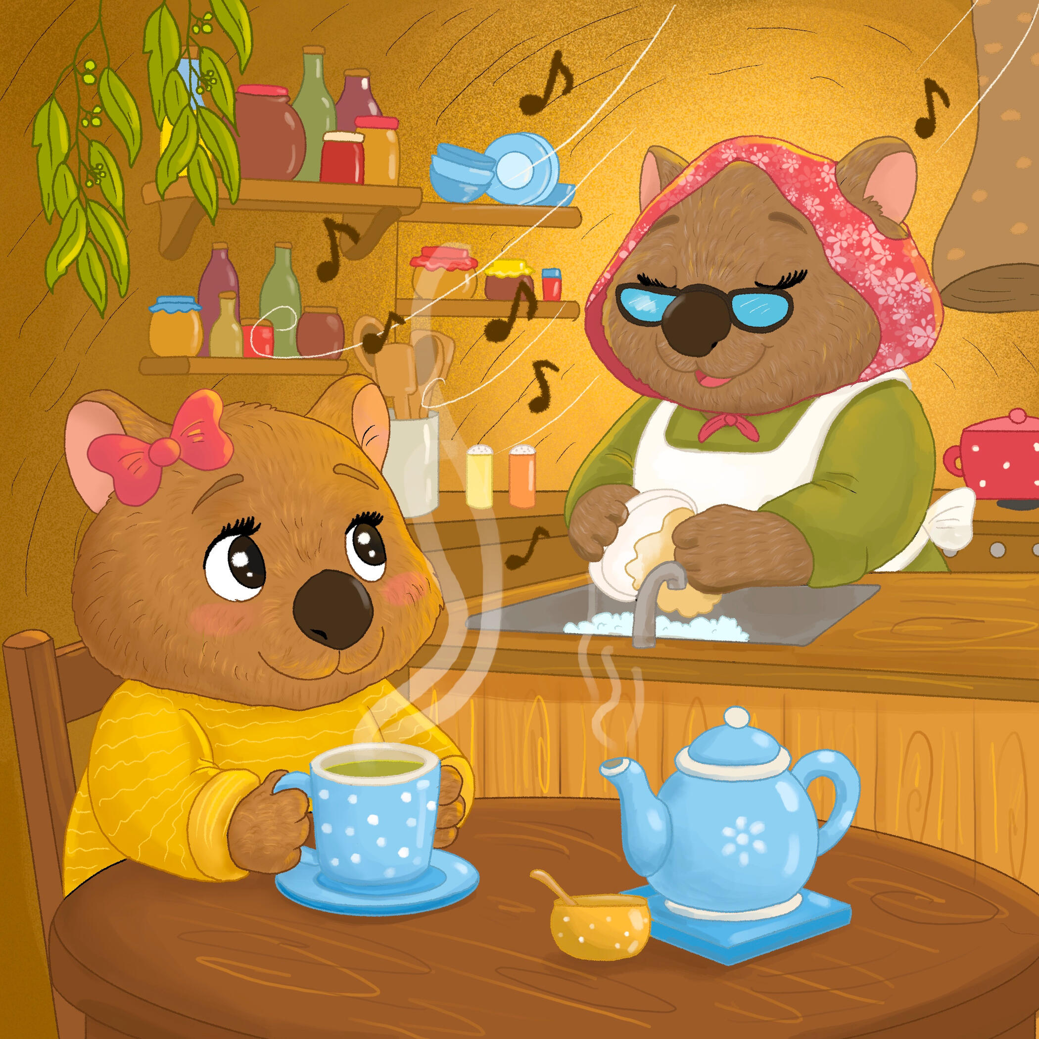 An adventure with Willa and Nanna Illustration from Willa's Courage Saves The Day teaching courage and confidence