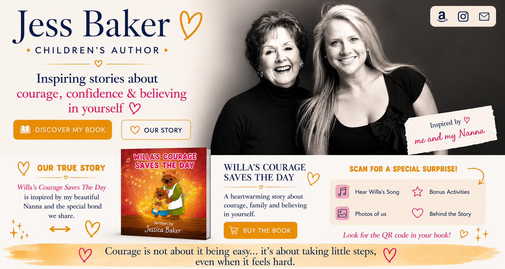 The inspiration behind Willa's Courage Saves The Day Jess Baker with her Nanna, the inspiration behind Willa's Courage Saves The Day